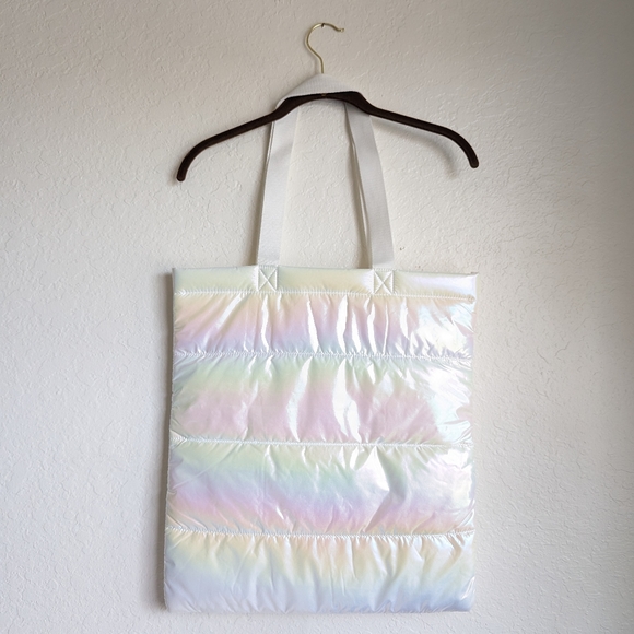 Bath & Body Puffer Iridescent Tote Bag NEW🥰 LARGE - Picture 6 of 10